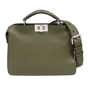 Fendi Peekaboo Ic You Mini 2way Handbag Calfskin Green Olive